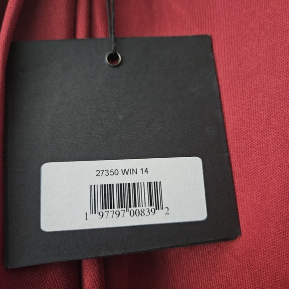 Mac Duggal 27350 Satin Wine Embellished High Neck Dress SZ 14 NWT - Picture 11 of 13